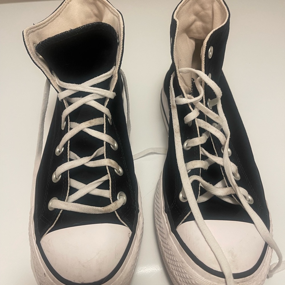 Black high top converse platform size 10